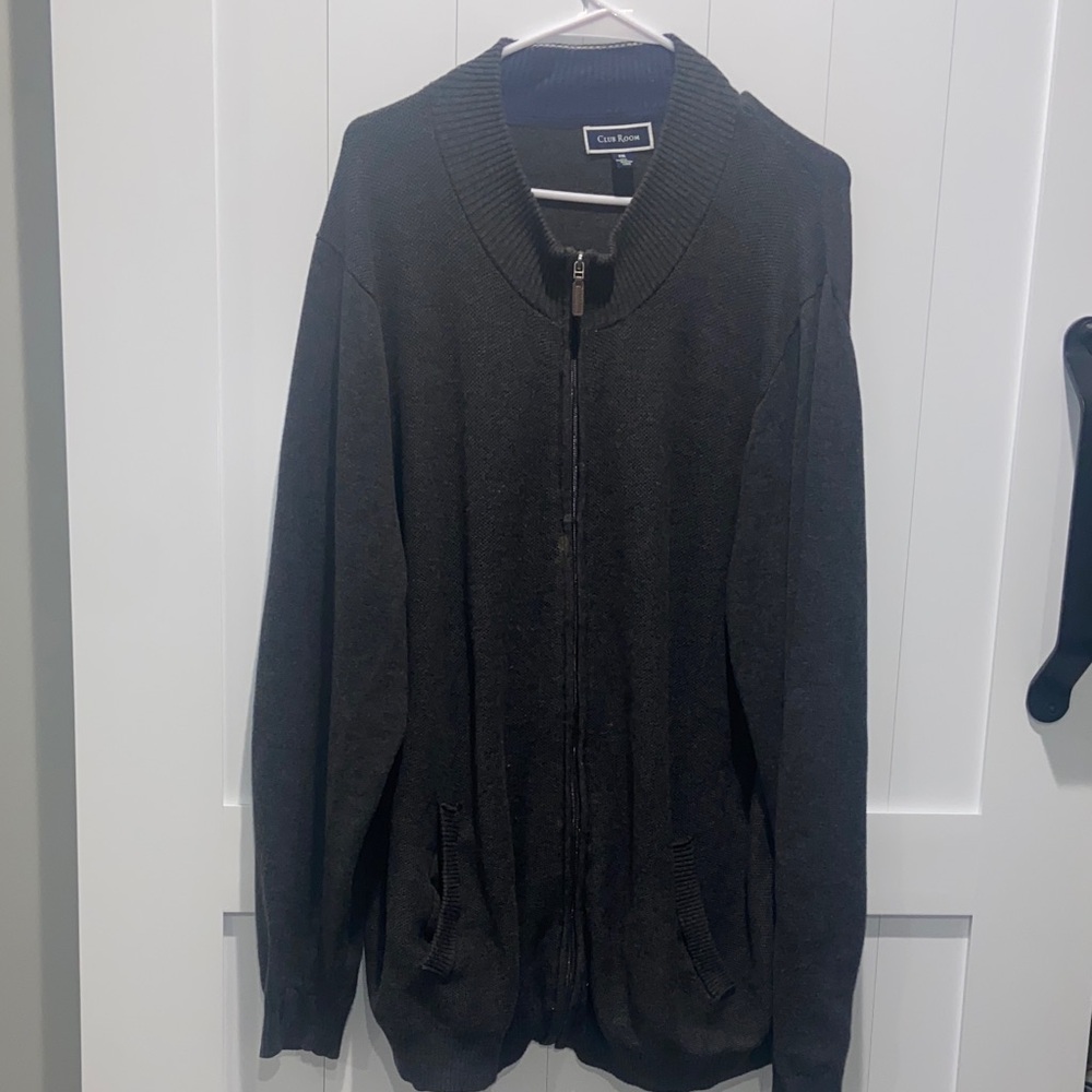 Club Room Men's Dark Gray Zip-Up Sweater